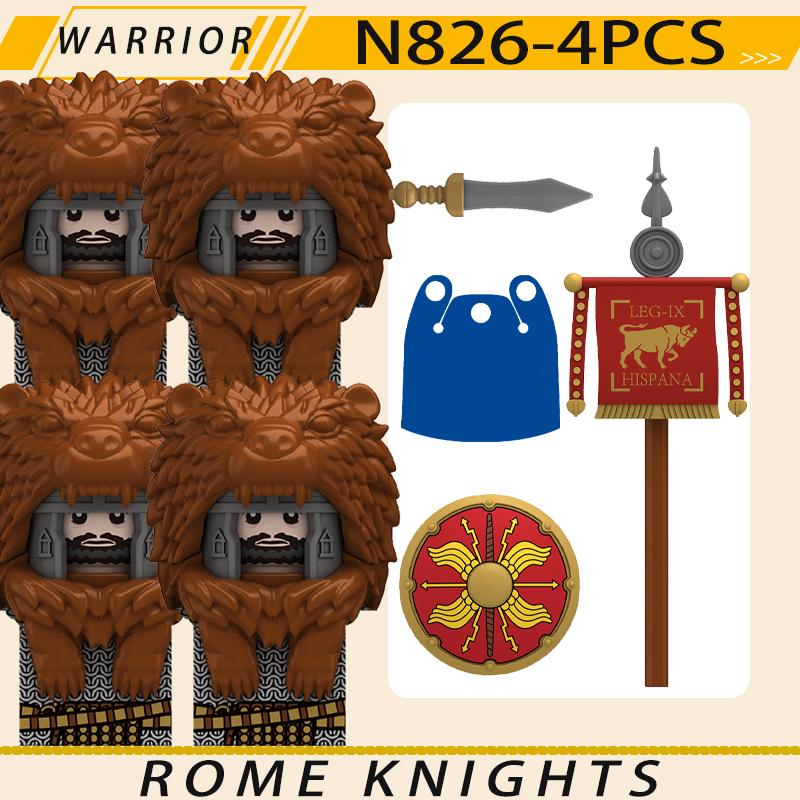 MOC Mittelalterliche Militär Rom Ritter Serie Bausteine Burg Soldatenfiguren Zubehör Schild Steine Weihnachtsspielzeug Geschenke