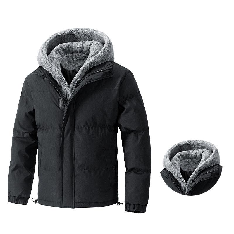 Winter Men Thick Casual Hooded Parka Jacket Man Fleece Classic Outdoor Overcoat Sport Outwear