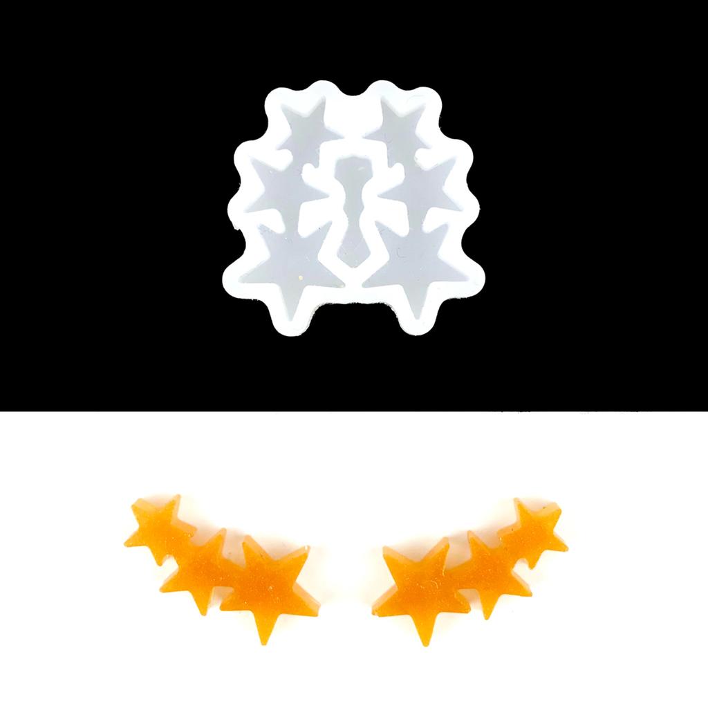 Pentagram Combination Stud Earrings Mold Epoxy Ornament Mold Resin Casting Pendant Mold Suitable for Home Decor