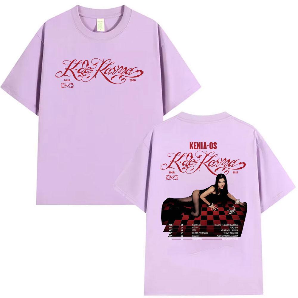 Singer Kenia Os K De Karma Tour 2026 Graphic T Shirt Men Women Clothing Fashion Short Sleeve Tshirt Vintage 100 Cotton Tshirts