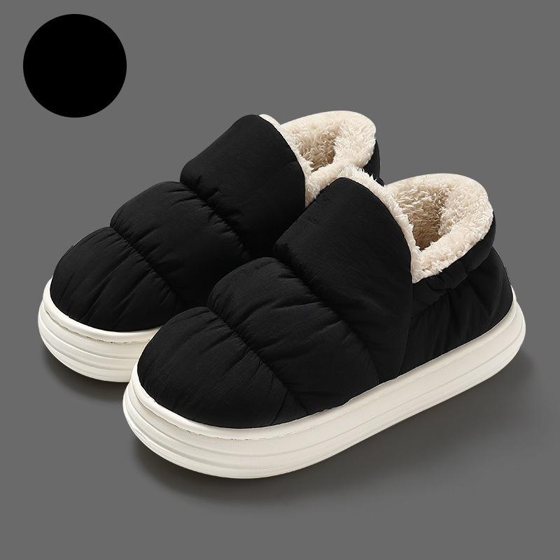 Cotton Shoes, Waterproof Shoes, Thick-soled, Warm, Indoor Anti-slip, Fleece Heels, Slippers