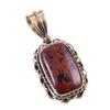 Natural Mahogany Obsidian Gemstone 925 Solid Silver Two Tone Pendant 1.50'' k3F75
