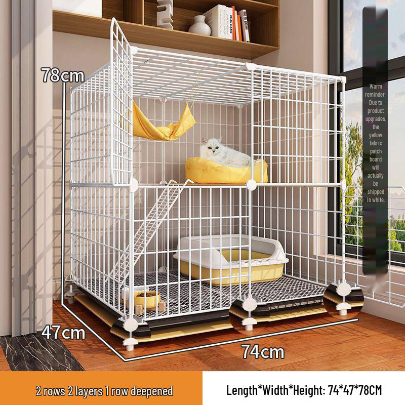 Indoor Cat Villa: Spacious Cage with Integrated Toilet and Bed