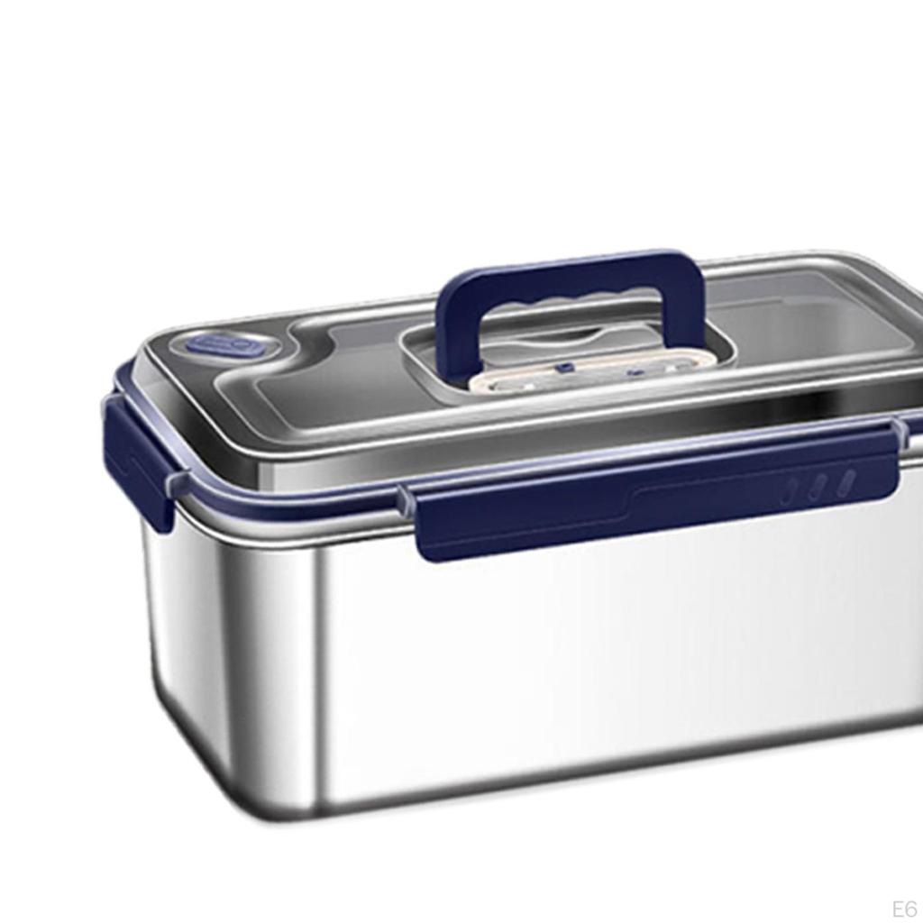 Stainless Steel Lunch Box Food Container Rectangle Stackable Lightweight Refrigerator Storage