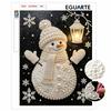 Snowman Frameless Pearl Painting 3D Shiny Bead Canvas Cozy Room Decor Creative Craft for Adults Winter Home Wall Art Handmade DIY