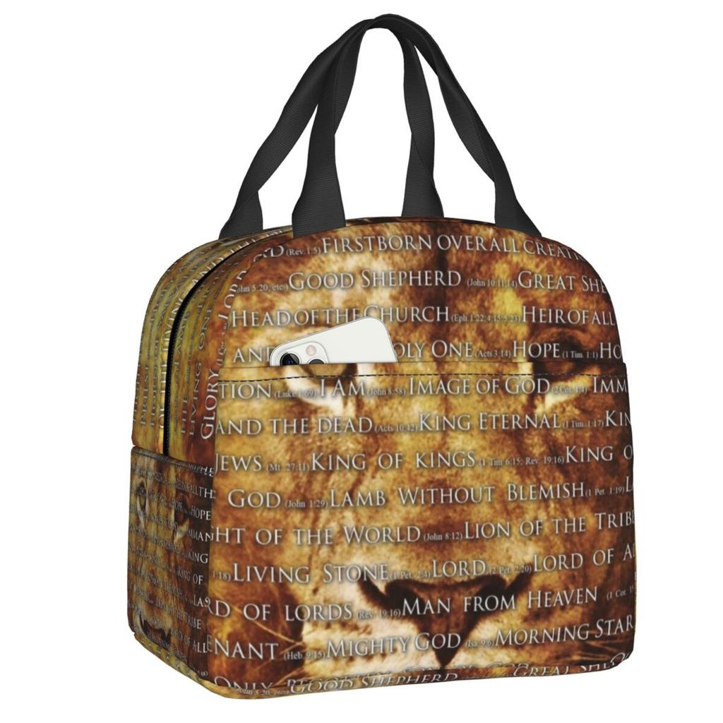 Custom Sacred Heart Of Jesus Lunch Bag Women Thermal Cooler Insulated Lunch Box for Kids School Children