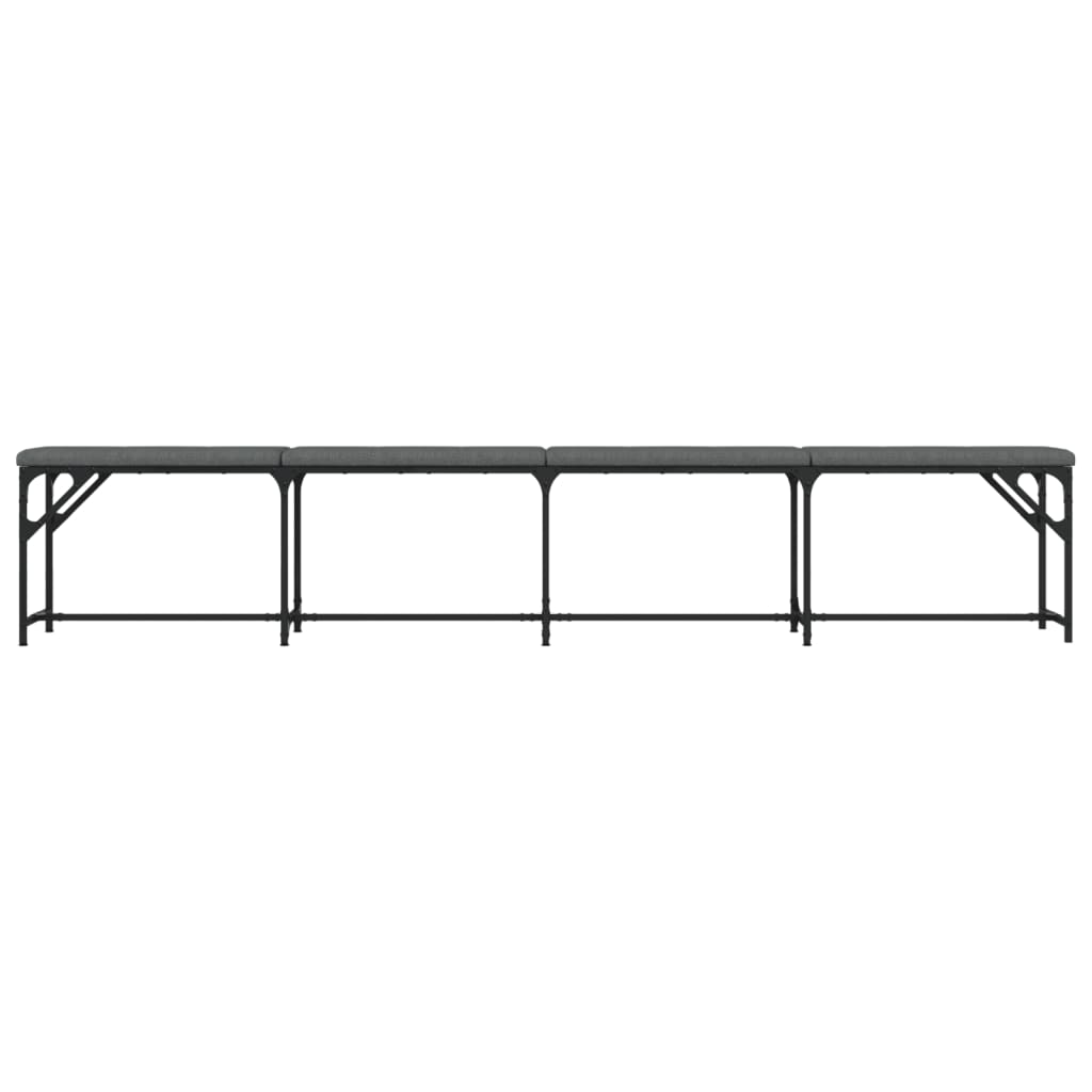 Dining Bench Dark Grey 248 x 32 x 45 cm Steel and Fabric