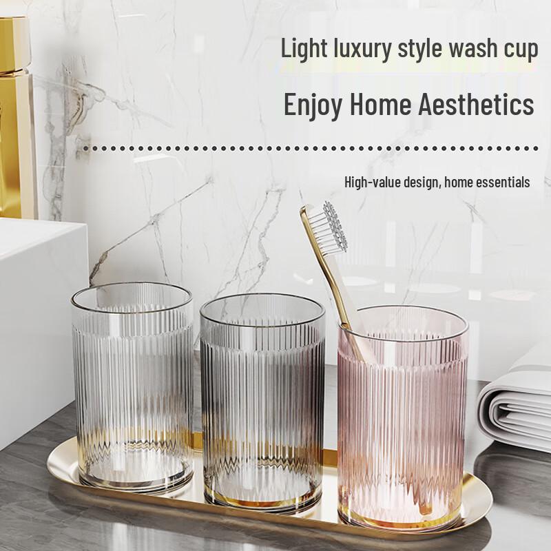 REO&HOMME Light Luxury Toothbrushing Cup Light Luxury Transparent (2-Pack)