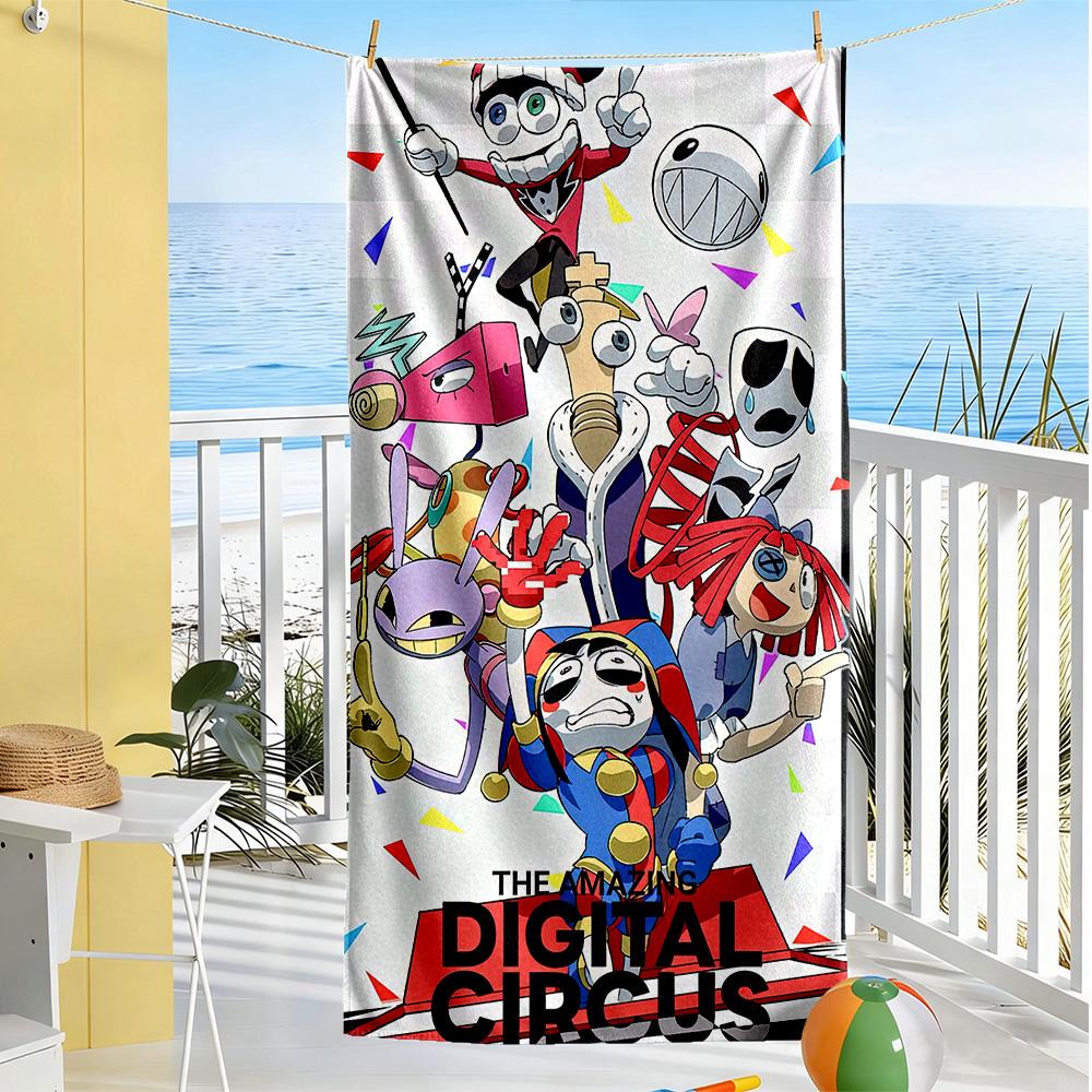 Digital Circus Beach Towel Soft Durable Quick-Dry Comfortable Lightweight Perfect for Traveling Yoga Camping and Swimming