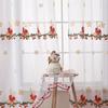 Window Screen Sheer Yarn Decorative 1PC American Christmas Tulle Curtains for Living Room Snowflake Embroidered