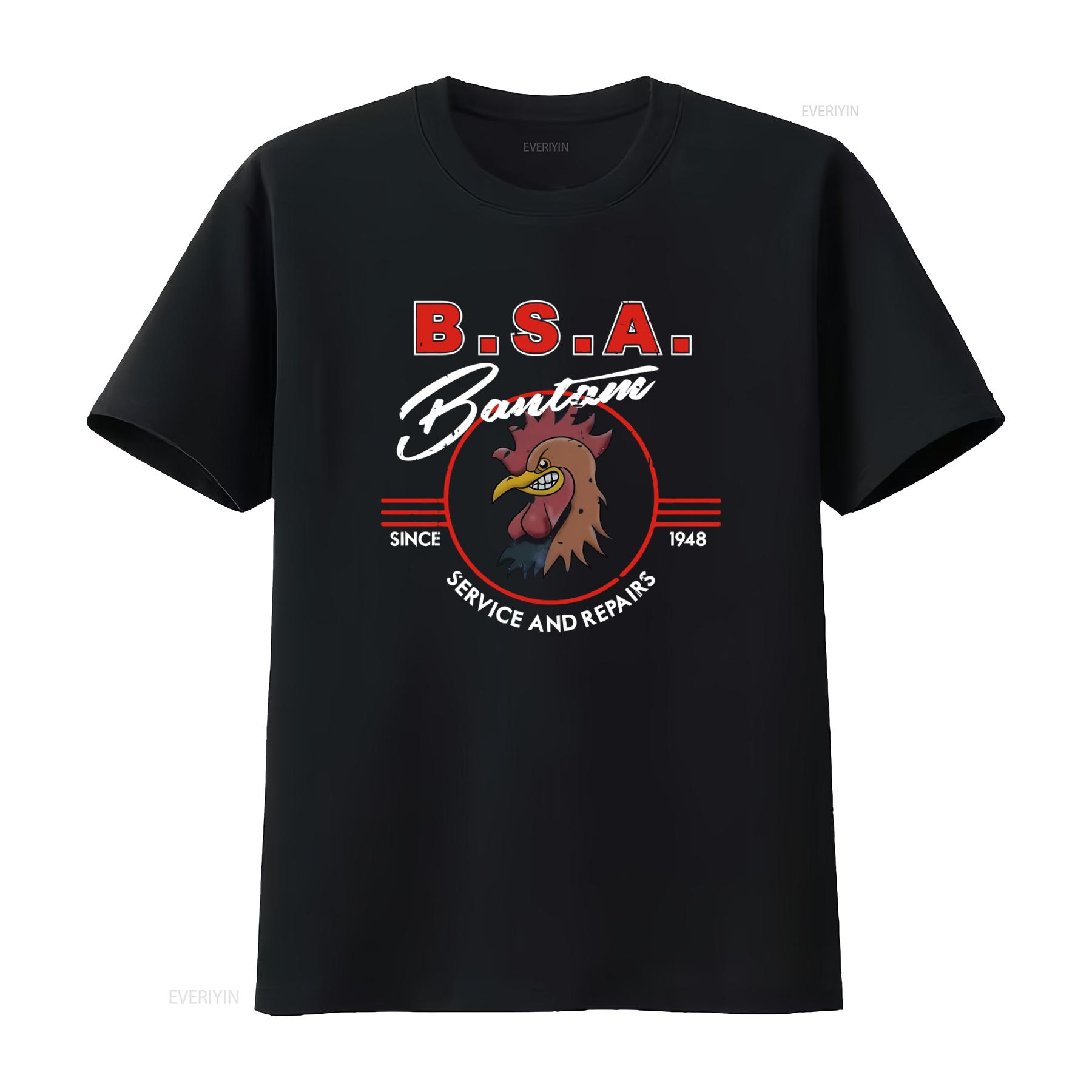 

BSA Bantam Vintage T Shirt Retro Rooster Design Since 1948 Service Repairs Ideal for Biker Rat Chopper Bobber Hotrod vintage 4XL