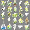 50 Dandelion Graffiti Stickers Personalized Small Fresh Plant Flowers Decoration Mobile Phone Water Cup Waterproof Stickers