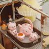 Keramik Cartoon Schwein Eltern Teekanne und Ferkel Kind Teetassen Porzellan Teegeschirr Sets