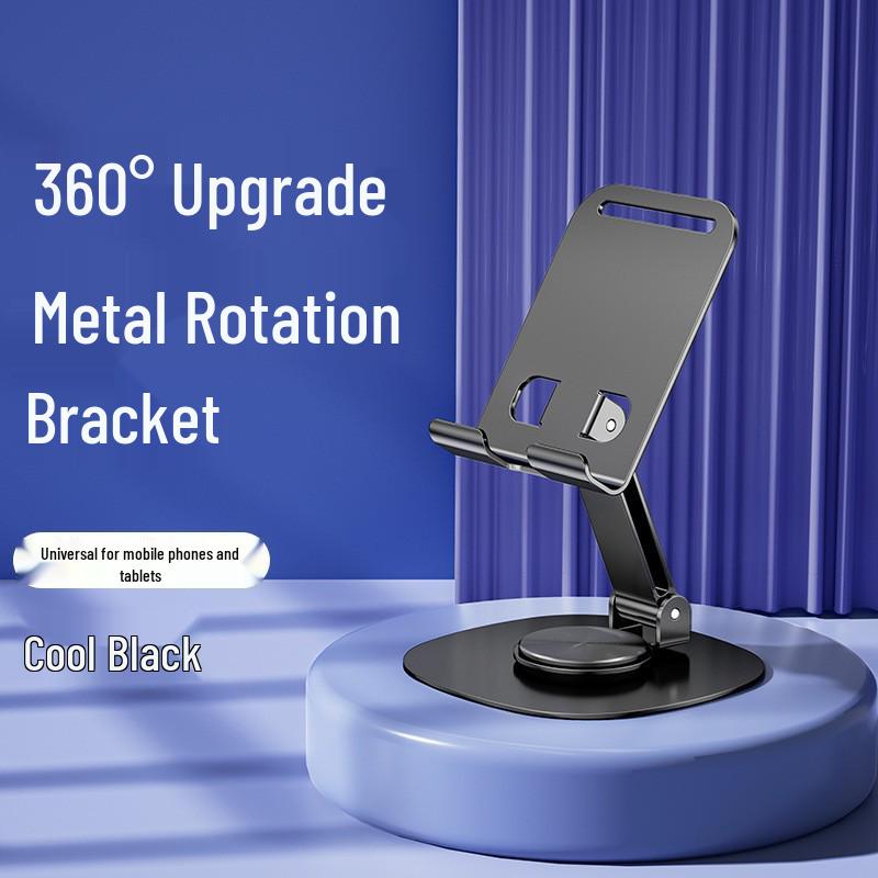 All-Metal Adjustable Three-Fold Universal Phone & Tablet Stand for Live Streaming & Desktop Use