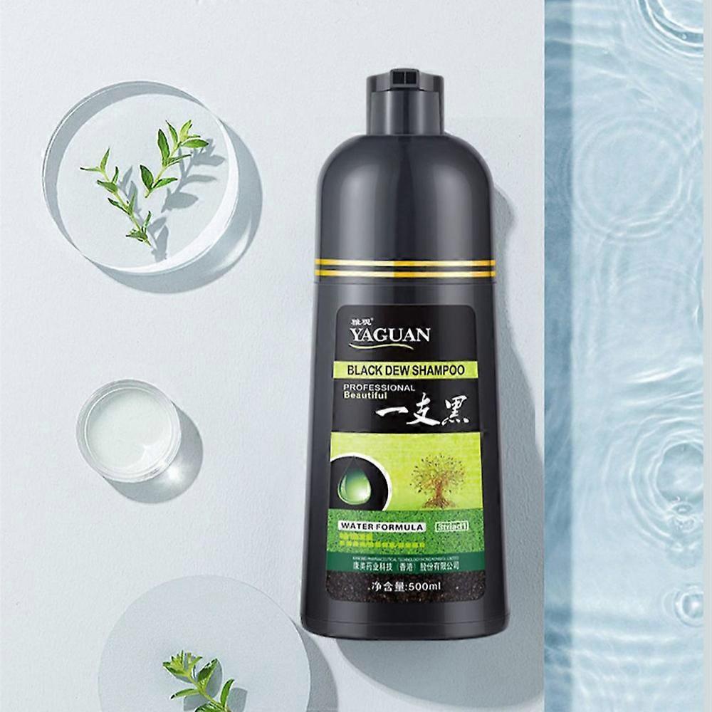 Herbal Black Dew Shampoo 3 in 1, Natural Hair Dye Shampoo for Men & Women, Black Hair Color with Plant Extracts, Conditioning & Coloring, 300ml