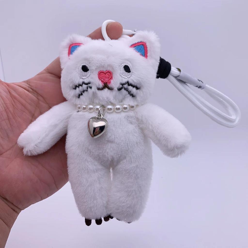 15cm Kawaii Katze Plüsch Schlüsselanhänger Rosa Katze Plüsch Anhänger Tiere Puppe Schlüsselanhänger Auto Schlüssel Dekorationen Puppen Mädchen Frauen Tasche Zubehör