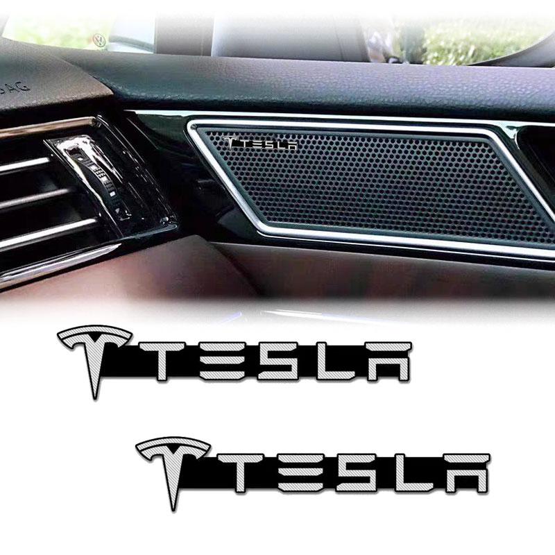 3D Car Styling Sticker Aluminum Emblem interior Speaker audio Badge For Tesla Model 3 Model X S 2016-2020 Decals TM3 TMX TMS Decal