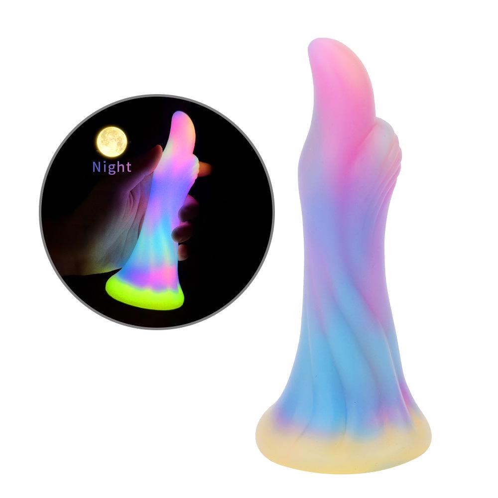 Conjunto de Plug Anal de Silicone Luminoso Colorido Misto - Brinquedos Eróticos Macios para Homens e Mulheres