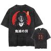 Demon Slayer Uzui Tengen Anime T Shirt Men  Women Cotton Vintage Washed Tshirt Oversized Harajuku Streetwear Tshirt Casual Tops