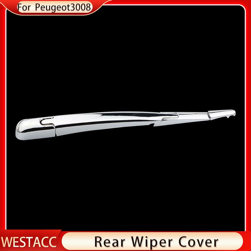 4Pcs Chrom Auto Heckscheibe Wischer Abdeckung Trim für Peugeot 3008 2013 2014 2015 Zurück Windschutzscheibe Aufkleber Styling