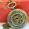 Bronze Scorpion Roman Numeral Quartz Pocket Watch Necklace - Model 9011