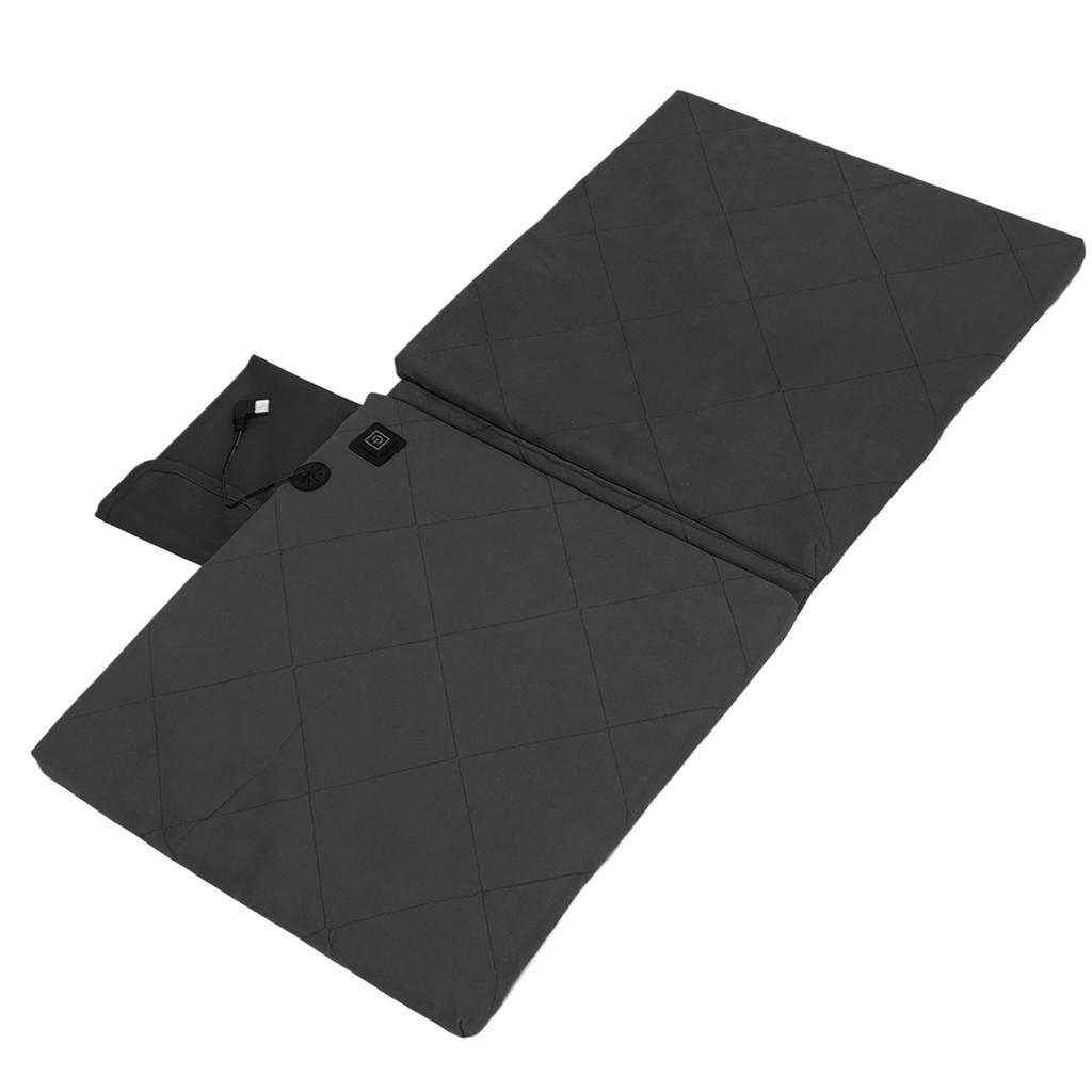 Outdoor Heated Cushion Portable Cold Resistant Electric Warm Chair Cover for Camping Fishing Hiking Black
