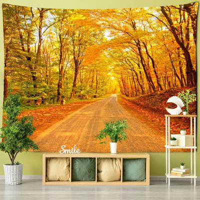 Arazzo da parete con foresta di acero rosso, stregoneria psichedelica, stile bohémien, hippie, decorazione per la camera da letto.