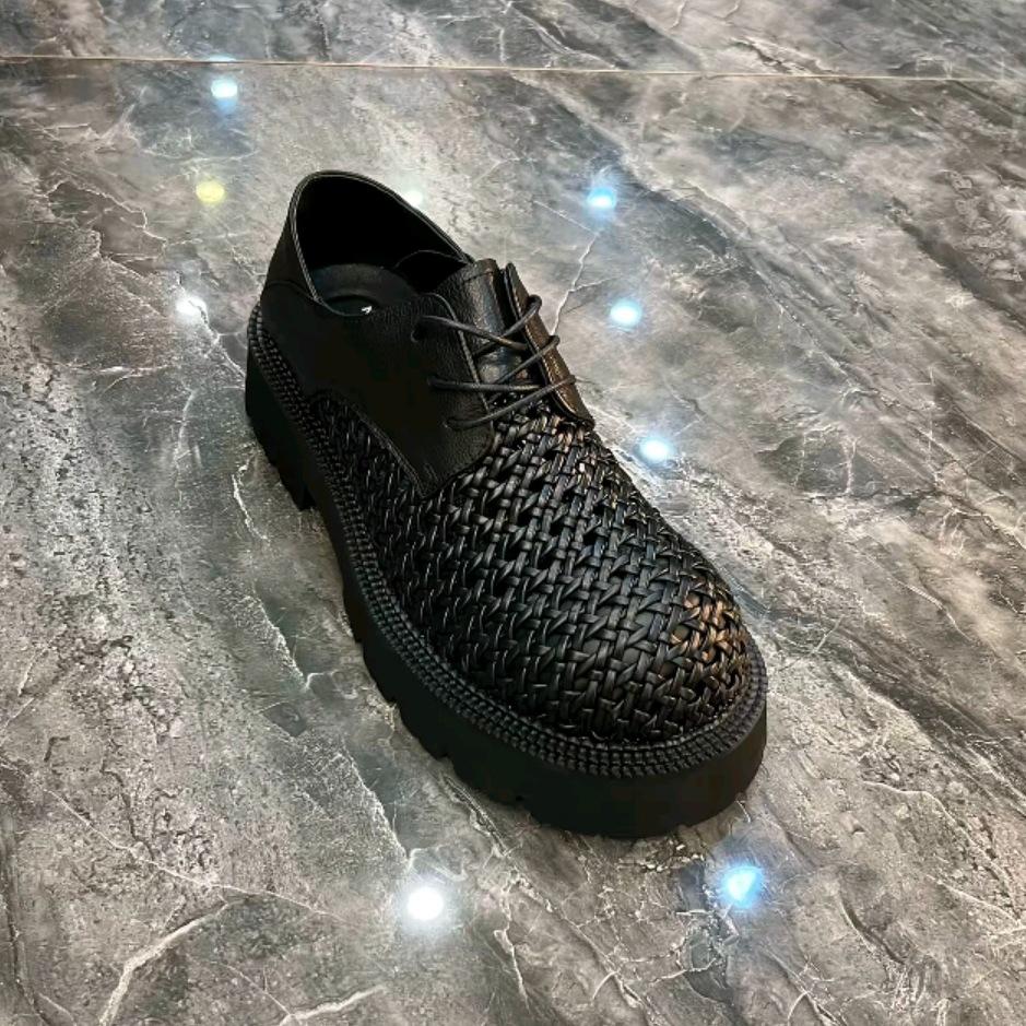 Support the New Ciphertext Men's Pure Leather Casual and Comfortable Woven Men's Shoes High Quality Fashion Versatile Business European Goods Handsome