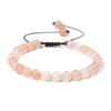 Natural Stone 6mm Beads Bracelet Adjustable Rope String Braided Bracelets For Women Men Amethysts Red Agates Lava Beaded Bangles
