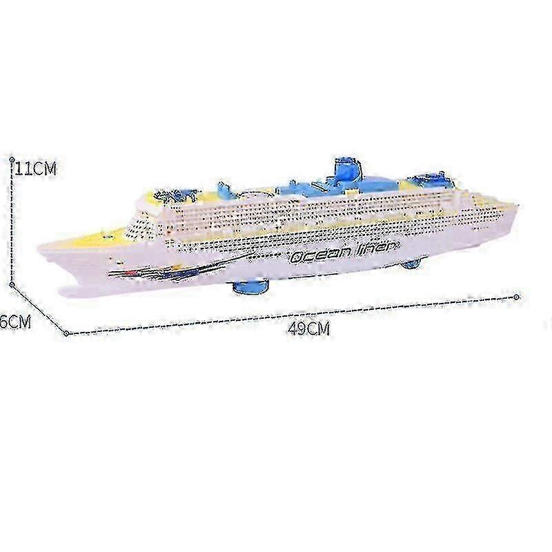 Elektrisches Spielzeugboot Simulationsmodell, Fernsteuerbares Kreuzfahrtschiff für Kinder, Wasserdichtes Schnellboot mit LED-Leuchten, Geschenk für Jungen und Mädchen