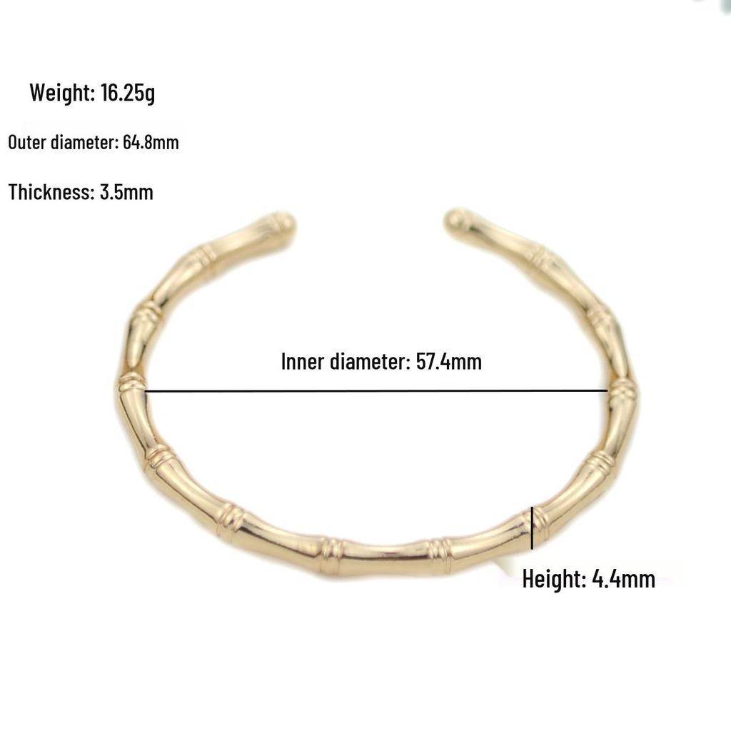 Retro Bamboo-Inspired Copper Bangle for Women: Unique, Trendy, Exquisite Design