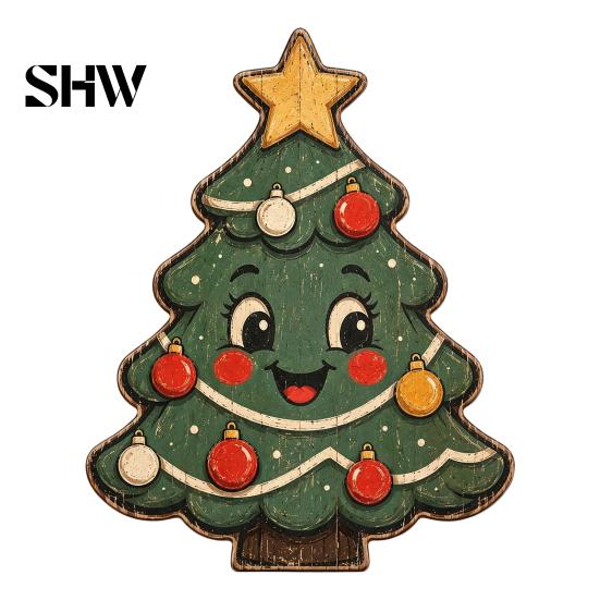 Decorative Shelf Statues Christmas Wooden Table Decorations, Santa Claus Snowman Reindeer Desktop Ornaments, Indoor Holiday Displays Distressed Tiered