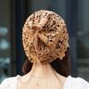 Single Layer Knit Beanies Dual-use Weave Cap Retro Crochet Hollow Knitted Hat  Ladies