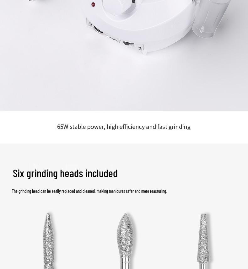 High-Speed 35000 RPM Nail Drill for Polishing, Carving & Cuticle Removal - Stable, Quiet, No Vibration