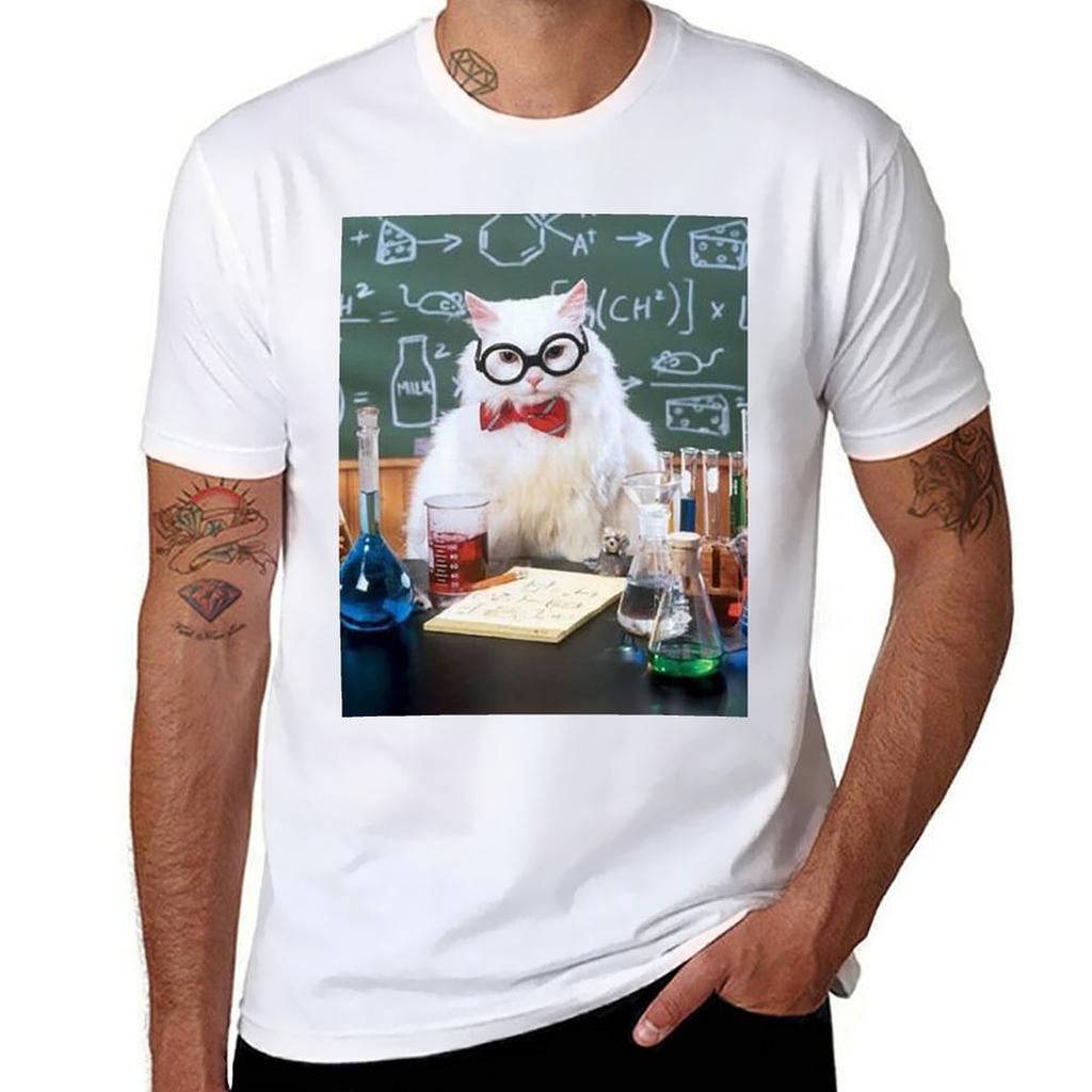 Chemistry Cat T-Shirt anime clothes oversizeds men t shirts