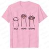Schere Stein Papier Lustiges Katzenpfotenabdruck T-Shirt Damen Sommer Weiche Oversized Tops Mode Lässig Kurzarm Street T-Shirt