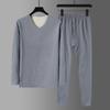 Men's Autumn Baselayer Set: De Velvet Sweater & Knit Pants - Thin, Warm Underwear for Winter