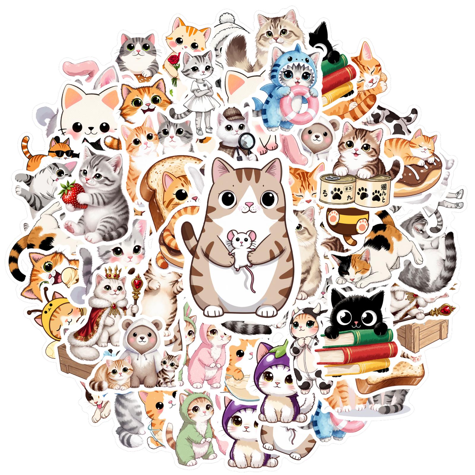 

35pcs Cute Costumes Stickers Cartoon Cuteness Cat Stickers Stickers For Guitar DIY Skateboard Laptop Luggage Decor DIY