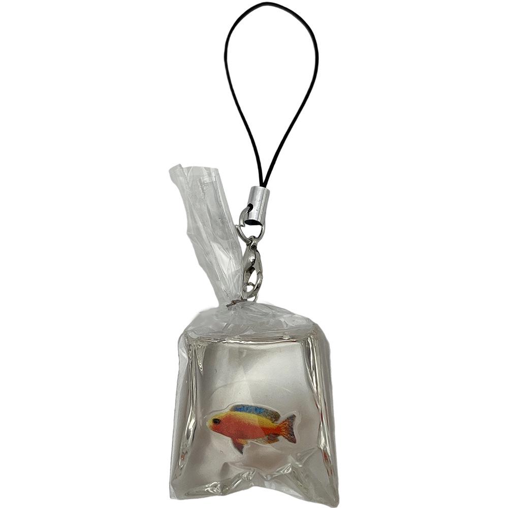 Tropical Fish Resin Keychain - 3D Transparent Goldfish Pendant Decoration
