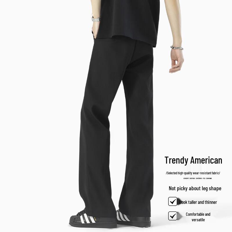 FARUISHI Men s Drape Straight-Leg Casual Pants L