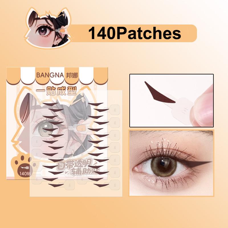 

140 шт./Коробка Водостойкие наклейки-штампы для подводки для глаз с ручкой Формование в один стик Легко использовать Водостойкие Устойчивые к поту Пот