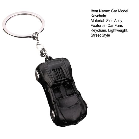 Keychain with Car Model Pendant Design Durable Alloy Car Shape Keyring Easy Carry Bag Charms for Car Fans