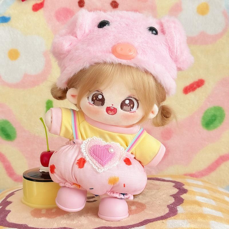 20cm Kawaii Cotton Dolls Anime Plush Stuffed Figure Bell Orchid/Green Plum/Butterfly Doll Wearable Clothing Dress Up Gifts