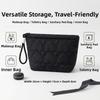 Quilted Travel Makeup Organizer Solid Color Women Wash Pack Cute Handheld Cosmetic Case  Storage