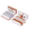 Dollhouse New Cream Style Double Bed Model Micro Scene Model Miniature Furniture Dolls Accessory Simulated Furniture Ornament