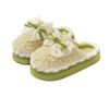 Bow 2025 new cotton slippers winter indoor home soft sole non-slip warm plush platform shoes