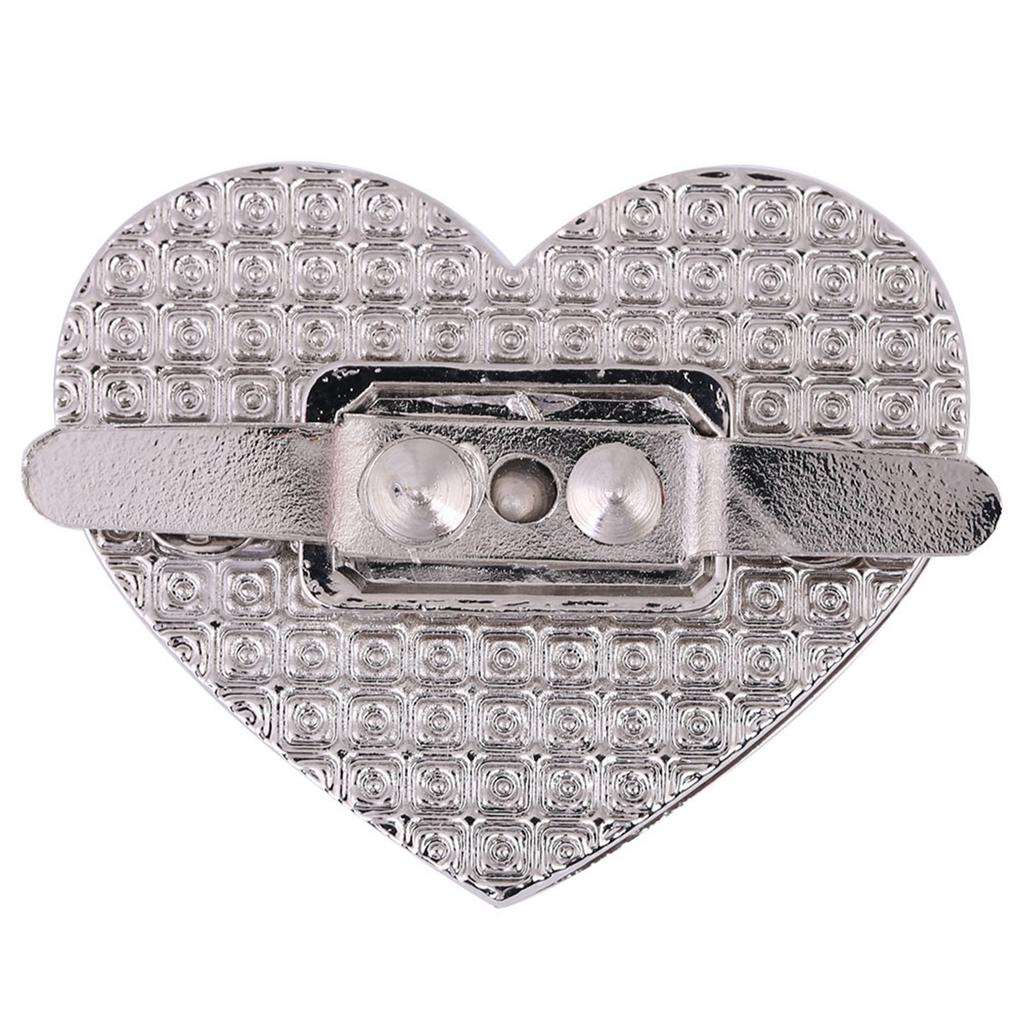 5sets Heart Shaped Metal Clasp Turn Lock Lock HardwareHandbag Bag Accessory (Silver)