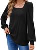 Autumn New Women's Chunky Knit Square Neck Casual Long Sleeve Top