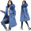 Women's Medium and Long Down Cotton-padded Clothes, the New Korean Version Has a Waist of 100kg and a Fat Mm Thickened Padded Jacket.