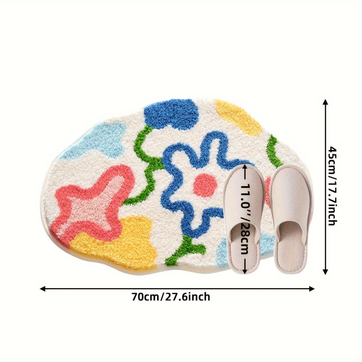 

Цветочный коврик для ванной с высоким и низким ворсом, нескользящая основа из ТПР, мягкий вязаный полиэстеровый коврик для ванной, не линяющий, для пола ванной комнаты, раковины, ванны, душа 17.7*27.6inch/45*70cm
